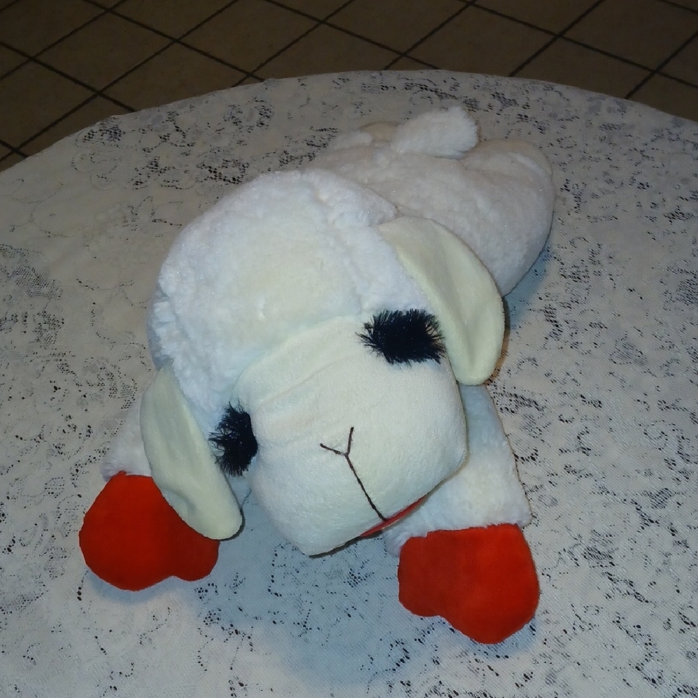 LAMB CHOP/ THE LAMB/THE LEGEND White Plush Lamb with Red Hooves